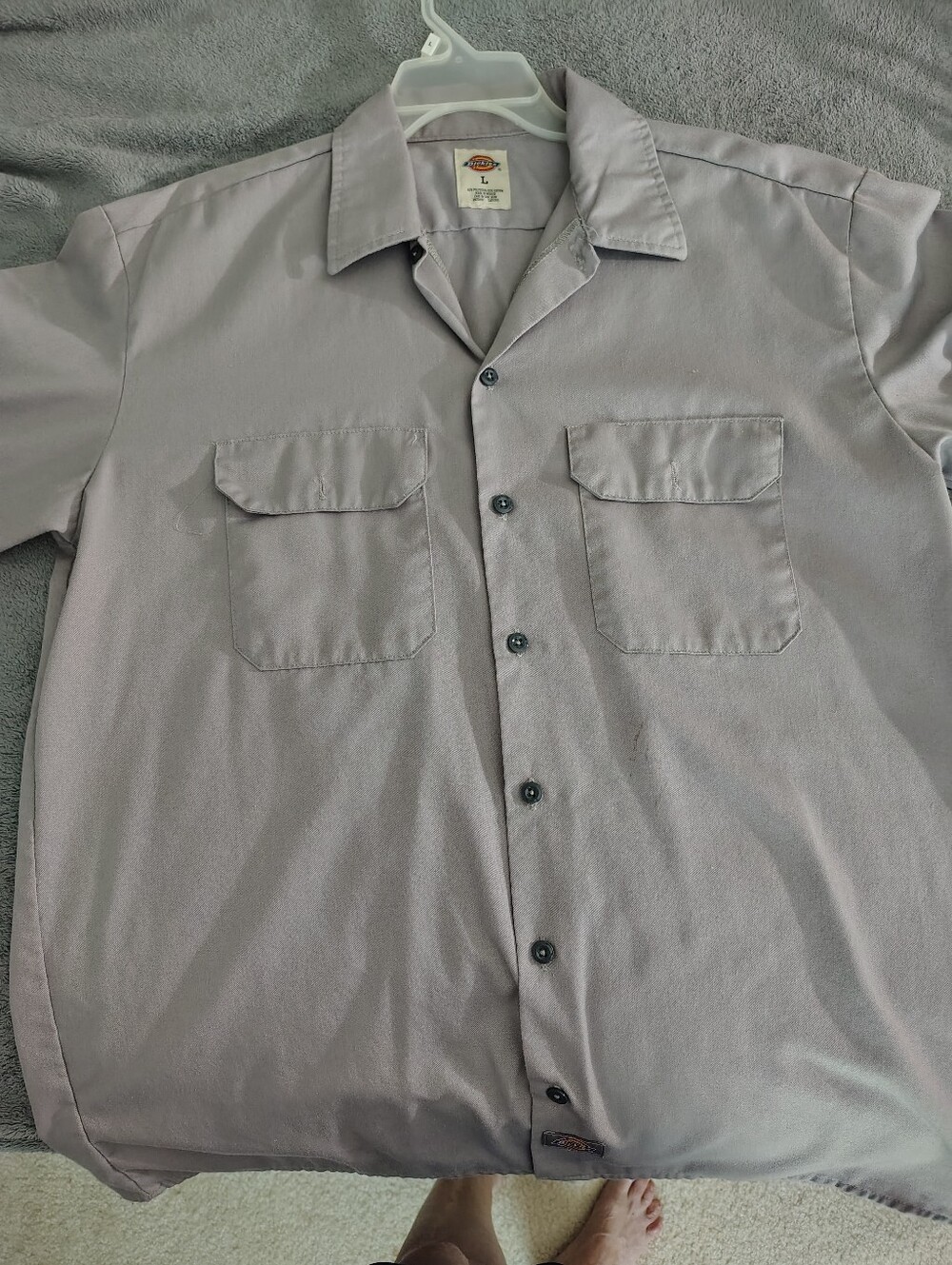 Dickies Gray Short-Sleeve Work Shirt with Chest Pockets